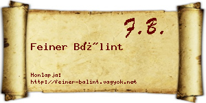 Feiner Bálint névjegykártya