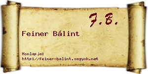 Feiner Bálint névjegykártya